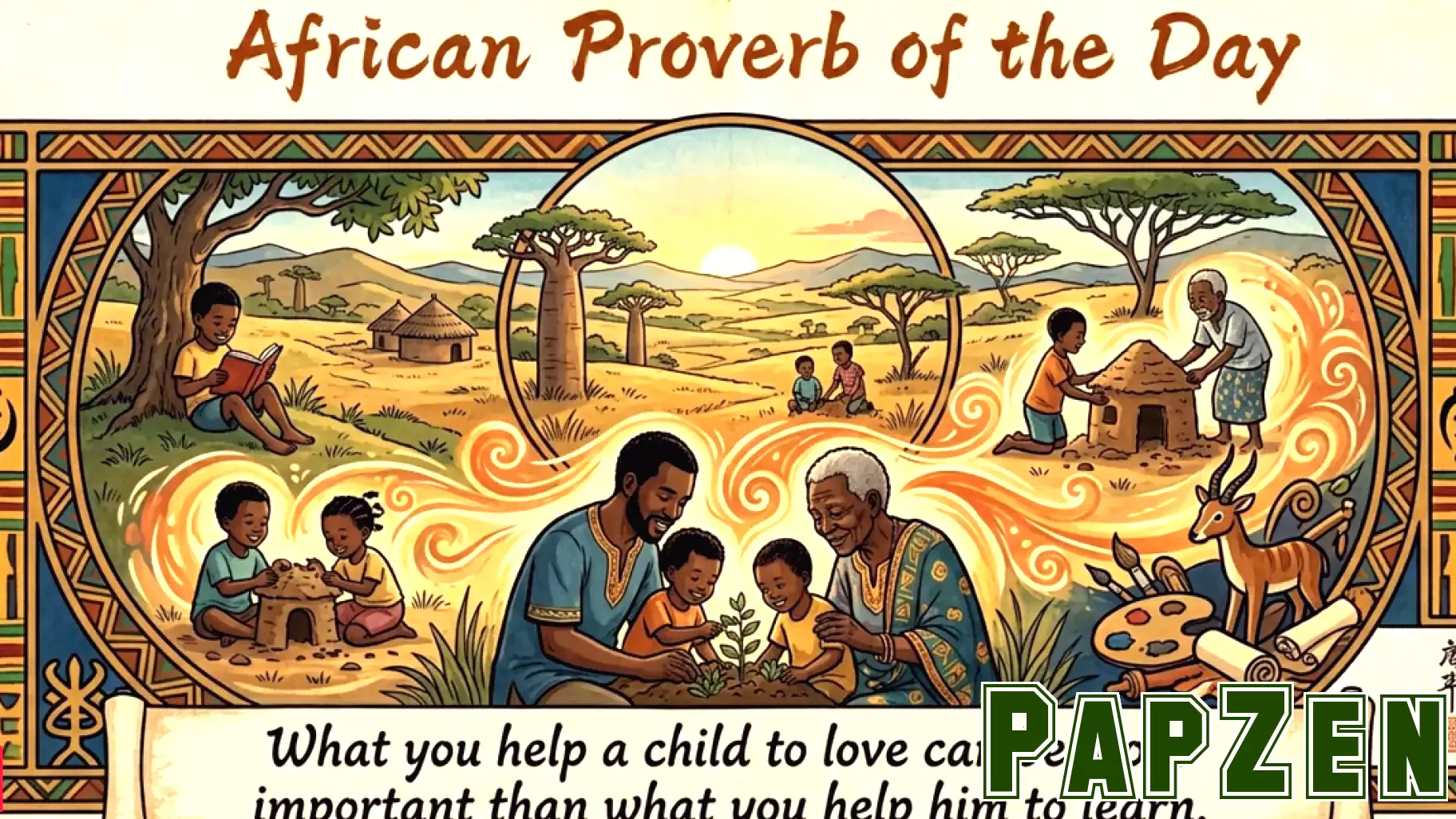 African proverb of the day: 'What you help a child to love can be more important than what you...'