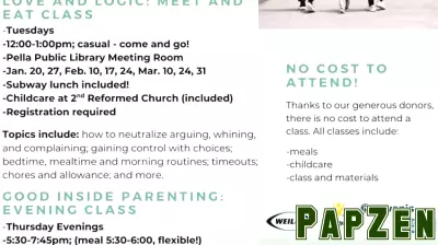 Parenting Classes in Pella Set to Commence Next Week